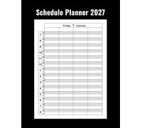 Schedule Planner 2027: Professional Appointment Book - 4 Columns Daily Agenda - 7 a.m. to 9 p.m. - 30 Minutes Increments - 8.5" x 11"