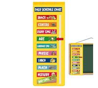 Schedule Pocket Chart, Visual Daily Routine Calendar, 50.98x17.99x0.39 Inches, Teaching Tool, Learning Organization, Durable Hanging Display for Kids and Toddler Homeschool Daycare Classroom