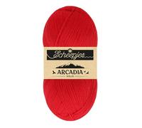 Scheepjes Arcadia Solid 100g - 808 Rosso Spiaggia, Gomitoli di Lana per Lavoro a Maglia e Uncinetto
