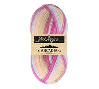 Scheepjes Arcadia Striped 100g - 914 Sonoran, Garza Rosa, Blu e Verde