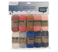 Scheepjes Catona Colour Pack 10x25g - Antipasti, Colori Vivaci per Progetti Creativi