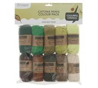 Scheepjes Catona Colour Pack 10x25g - Toast di Avocado, Set di Fili per Maglieria