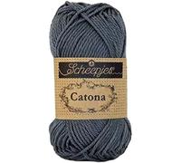 Scheepjes Catona Cotone Filato, 393 Charcoal, 1x25g