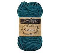 Scheepjes Catona Cotone Filato, 401 Dark Teal, 1x25g