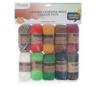 Scheepjes Catona e Chroma Colour Pack 10x25g Collezione Natalizia