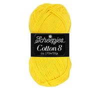 Scheepjes Cotton 8 1x50g 551 Giallo Filati per Uncinetto e Maglieria