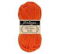 Scheepjes Merino Soft 1x50g - 645 Van Eyck, Arancione Filato per Maglieria e Uncinetto