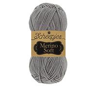 Scheepjes Merino Soft 50g - 604 Lowry, Grigio Filato per Maglieria e Uncinetto