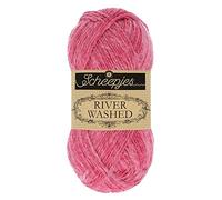 Scheepjes River Washed 1x50g - 943 Mekong, Rosa Filati per Lavorare a Maglia e Uncinetto