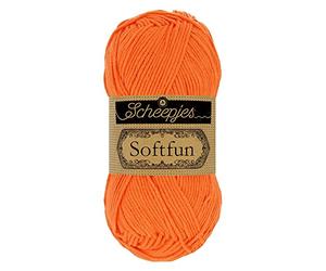 Scheepjes Softfun Filato, 60% Cotone, 40% poliacrilico, 2427 Tangerine, 1x50g