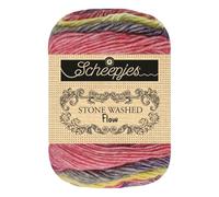 Scheepjes Stone Washed Flow 65g - 01 Delight, Cotone e Acrilico, Blu, Rosa e Giallo