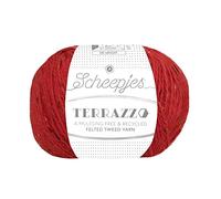Scheepjes Terrazzo 1x50g - 718 Scarlatto, Rosso Filato per Lavoro a Maglia e Uncinetto