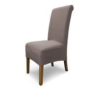 SCHEFFLER-Home Coprisedie Emma/Set di 4 Copri Sedie da Pranzo Elastici/Sedie da Pranzo/Coprisedie Elasticizzato in Cotone con Fascia Elastica/Coprisedie Eleganti, Talpa