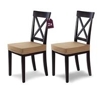 SCHEFFLER-HOME Housse de chaise extensible « Marie » / lot de 2 / beige/housse de siège élastique avec protection contre les taches/housse élégante pour chaises