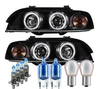 Scheinwerfer Set CCFL Angel Eyes Per BMW E39 Anno 95-00 Nero Osram Lampade