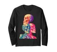 Scheletri Colorati Tropicale Gotico Estate Summerween Goth Maglia a Manica