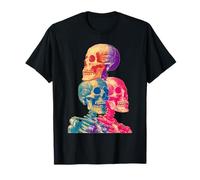 Scheletri Colorati Tropicale Gotico Estate Summerween Goth Maglietta