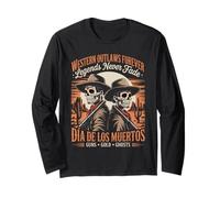 Scheletri Cowboy del Giorno dei Morti - Wild West Maglia a Manica