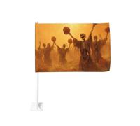 Scheletri Dancing In The Pumpkin Patch Bandiera Auto Esterna Finestra Clip 30x45 Cm Doppio Lato Decorazione Auto