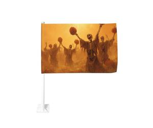 Scheletri Dancing In The Pumpkin Patch Bandiera Auto Esterna Finestra Clip 30x45 Cm Doppio Lato Decorazione Auto