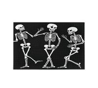 Scheletri danzanti divertenti puzzle in legno nero puzzle divertente 1000 pezzi puzzle per la famiglia 29,5 × 19,7 cm