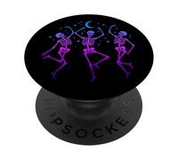 Scheletri danzanti Notte di luna Halloween Divertimento PopSockets PopGrip Adesivo