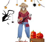 Scheletri Di Banjo Di Halloween - Scheletro Da Cowboy Con Banjo | CO] WBOY FIGURINE PROP, SPOOKY INTERNO DECIVIZIONE | Statua Skeletn Musical Per Autumn Party, Fall Home Ornament, Haunted House Shelf