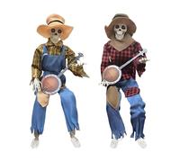 Scheletri Di Halloween - Divertenti Scheletri Animati Con Banjo, Musica E Occhi Luminosi | Decorazione Mobile Per Giardino, Passerella, Negozio, Veranđa, Sfondo Fotografico | Figura Festa Di Halloween