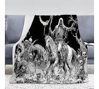 Scheletro A Cavallo Coperta Di Flanella, Morbida Coperta Con Orrore Oscuro, Coperta in Pile Coperta Peluche per Divano Camera Da Letto Culla 150x200cm