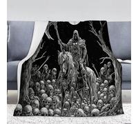 Scheletro A Cavallo Coperta Di Flanella, Morbida Coperta Con Stile Gotico Oscuro, Coperta in Pile Coperta Peluche per Divano Camera Da Letto Culla 150x200cm