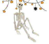 Scheletro a Corpo Intero Corpo intero realistico con articolazioni mobili | Scheletro Posaibile per Halloween Spaventoso adatto per feste a tema esposizioni horror camera da soggiorno librer