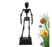Scheletro Acquario Bubbler Halloween Decor con Bubble Stream Ossigenazione | L'ornamento scheletro di Halloween aggiunge fascino festivo ai carri armati Betta e all'acquario di gamberetti con attività