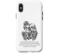 Scheletro Amicizia Citazione Halloween Best Friends Custodia per iPhone X/XS