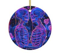 Scheletro Amore Rose Spazio Stella Planet Buio Neon Ciondoli Natalizi Ciondoli Decorazione Albero Di Natalizia Ceramica Ornamento In Ceramica Natalizia Con Cordino Addobbi Per Natale