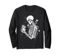 Scheletro Anatomia Cuore Scuro Romanticismo Alt Emo Grunge Maglia a Manica