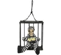 Scheletro Animato Decorazioni di Halloween, Scheletro Urlante Appeso con Sensore di Movimento Attivato, Gabbia del Prigioniero Spettrale Decorazioni per Casa Stregata