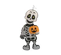 Scheletro appeso 17x47cm con zucca decorativa per Halloween
