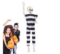 Scheletro articolato mobile, decorazione scheletrica mobile | Decorazione di Halloween con scheletro umano realistico a corpo intero - Forniture flessibili per la decorazione di fughe per case