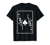 Scheletro Asso di Picche Giocatore di Carte da Gioco Gotico del Poker Maglietta