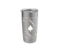 Scheletro asso di picche Poker Giocatore di carte giocatore d'azzardo got Bicchiere termico in acciaio inox doppia parete