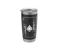 Scheletro asso di picche Poker Giocatore di carte giocatore d'azzardo got Bicchiere termico in acciaio inox doppia parete