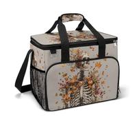 Scheletro Autunno Fogliame Viti Arancione Foglie d'acero Camping Cooler Bag Isolato Spiaggia Refrigeratori Portatile A Prova di Perdite Borse con Tracolla