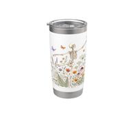 Scheletro Ballerina Ballerina Danza Balletto Figlia Fiori di campo Bicchiere termico in acciaio inox doppia parete