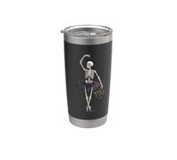 Scheletro ballerina danza gotica rose appassite arte spettrale Bicchiere termico in acciaio inox doppia parete