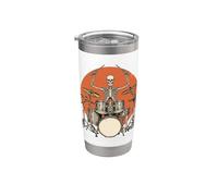 Scheletro batterista Percussionista Rock And Roll Drumming Spooky Bicchiere termico in acciaio inox doppia parete