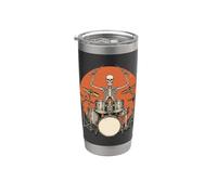 Scheletro batterista Percussionista Rock And Roll Drumming Spooky Bicchiere termico in acciaio inox doppia parete