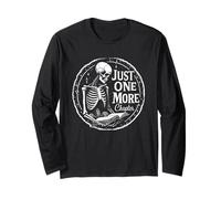 Scheletro Book Lover Just One More Chapter Halloween Party Maglia a Manica