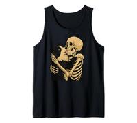 Scheletro Border Che abbraccia Collie Dog Halloween Canotta