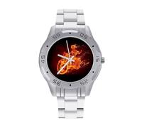 Scheletro Bruciante Cavalcando Una Moto Orologi Da Uomo In Acciaio Inox Cinturino Analogico Al Quarzo, Stile:, regular, Bracciale
