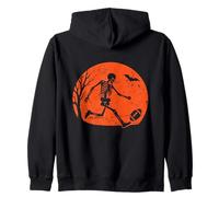 Scheletro Calcio sotto Luna Felpa con Cappuccio